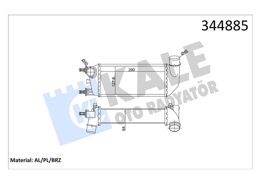 TURBO RADYATÖRÜ (INTERCOOLER) FIAT 500 1.3 DMTJ 08...