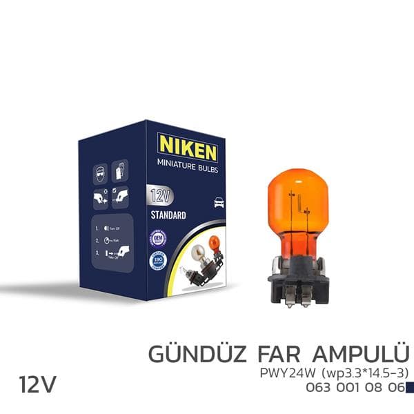 NIKEN 12V PWY24W GNDZ FAR AMP(wp3.3X14.5-3)AMB 10...