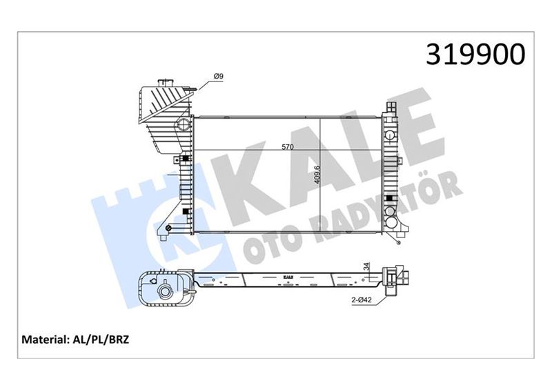 MOTOR SU RADYATORU MERCEDES SPRINTER B901>B904 - KALE - OEM A9015001800