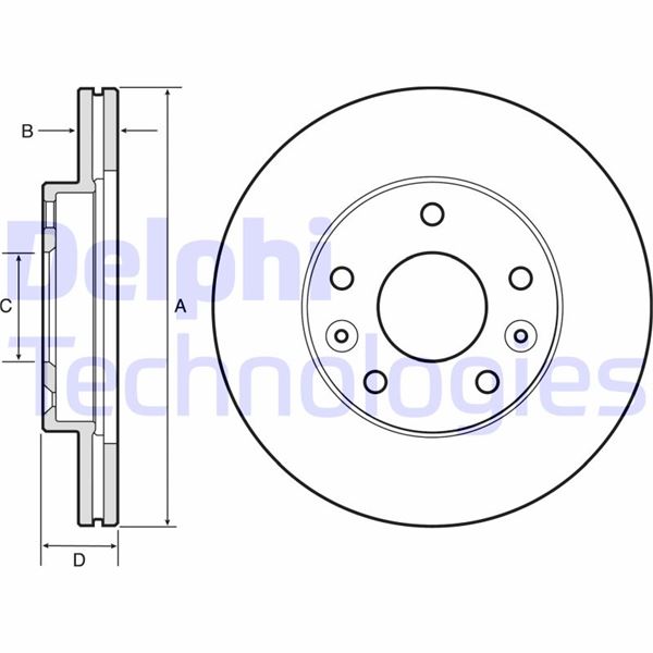 FREN DISKI ON (269X5) MEGANE IV 16- - DELPHI - OEM 8660002096