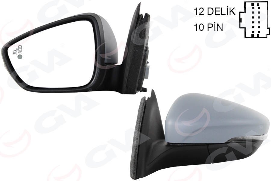 DIŞ DİKİZ AYNASI SOL FORD FOCUS 18> ELEKTRİKLİ ISITMALI SİNYALLİ ASTARLI KATLANIR - GVA - OEM JX7B