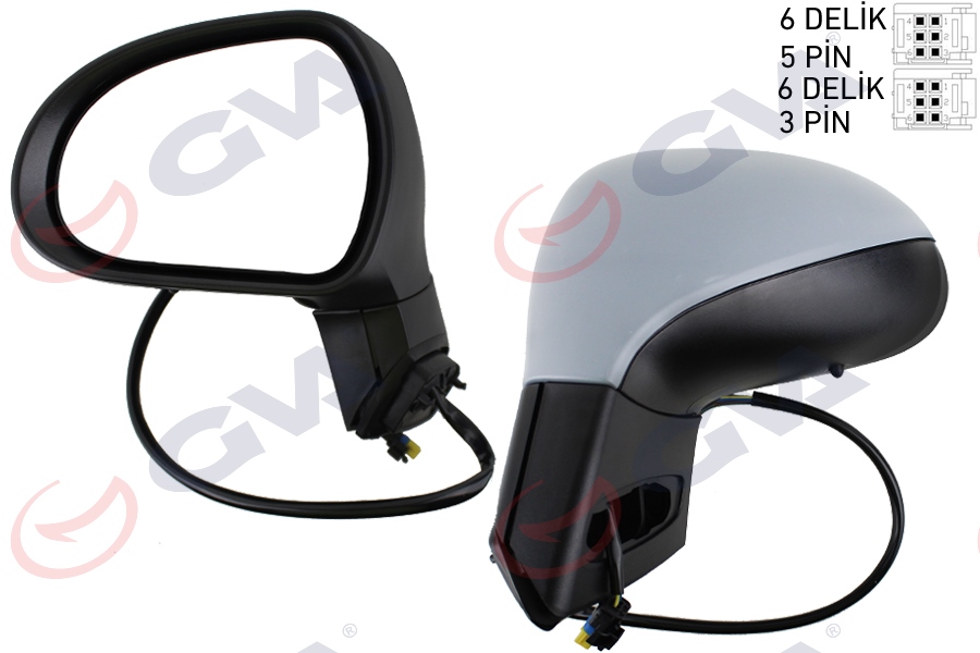 DIŞ DİKİZ AYNASI SOL 207 06> ELEKTRİKLİ+ISITMALI+SİNYALLİ+KATLANIR+ASTARLI+KONVEKS VM-6207EBL - GVA - OEM 8149.ZK