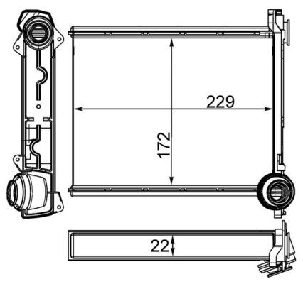KALORIFER RADYATORU (527X302) CITROEN C4 10- (ENo:8FH351511754) - MAHLE BEHR - OEM 6448.S4