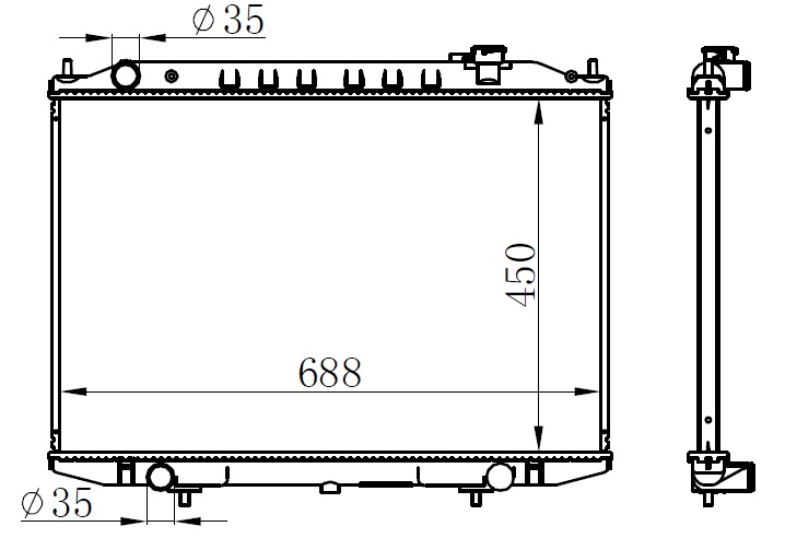 RADYATOR BRAZİNG MT(450X688X16)SKYSTAR 68721 - ORIS - OEM 21410